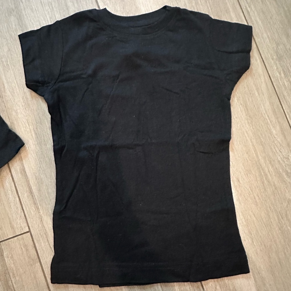 100% cotton girls black tee brand new never used